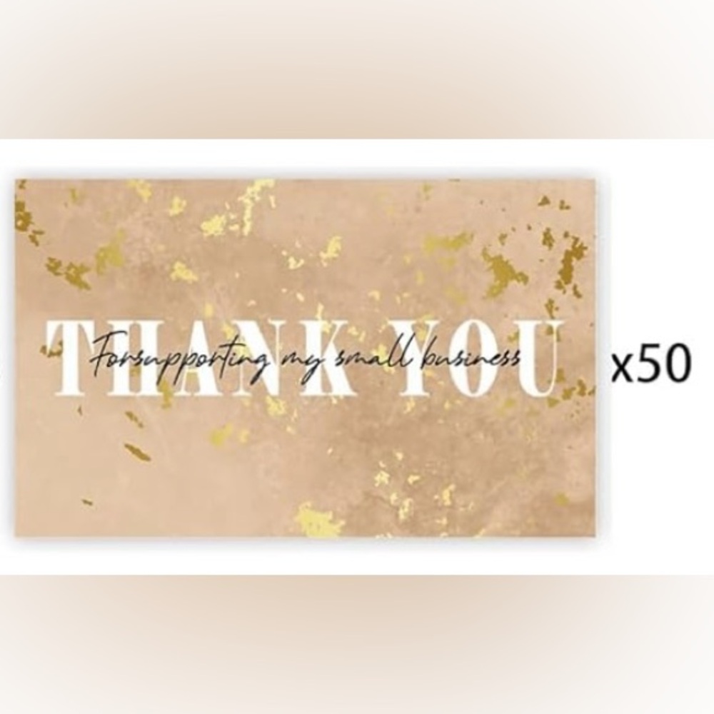 Thank You Cards - Qty 50 - 2" x 3.5" Thank You For Supporting My Business Cards